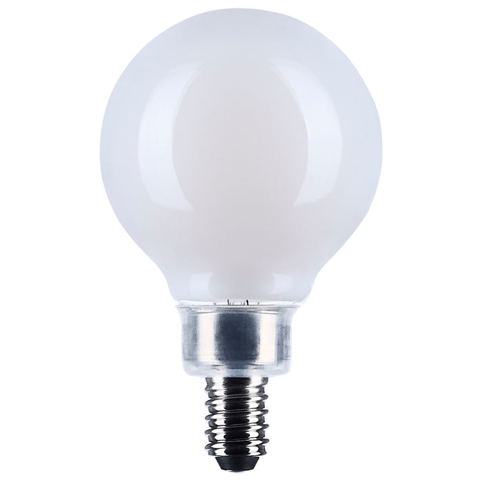 SATCO/NUVO 4.5W G16.5 LED Candelabra E12 Base White Finish 3000K 120V (S12474)