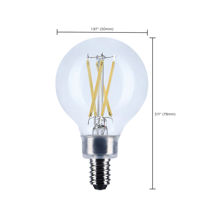 SATCO/NUVO 5.5W G16.5 LED Candelabra E12 Base Clear 5000K 120V (S12478)