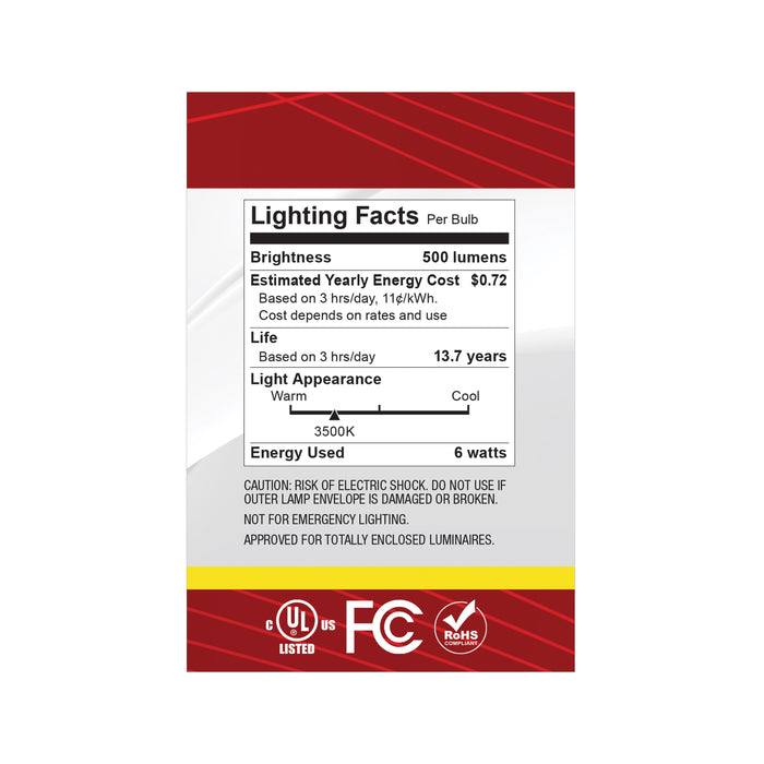 SATCO/NUVO 6W G25 LED Medium E26 Base White Finish 3500K 120V (S12483)