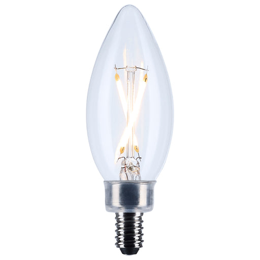 SATCO/NUVO 3W B11 LED Candelabra E12 Base Clear 3000K 120V (S12490)