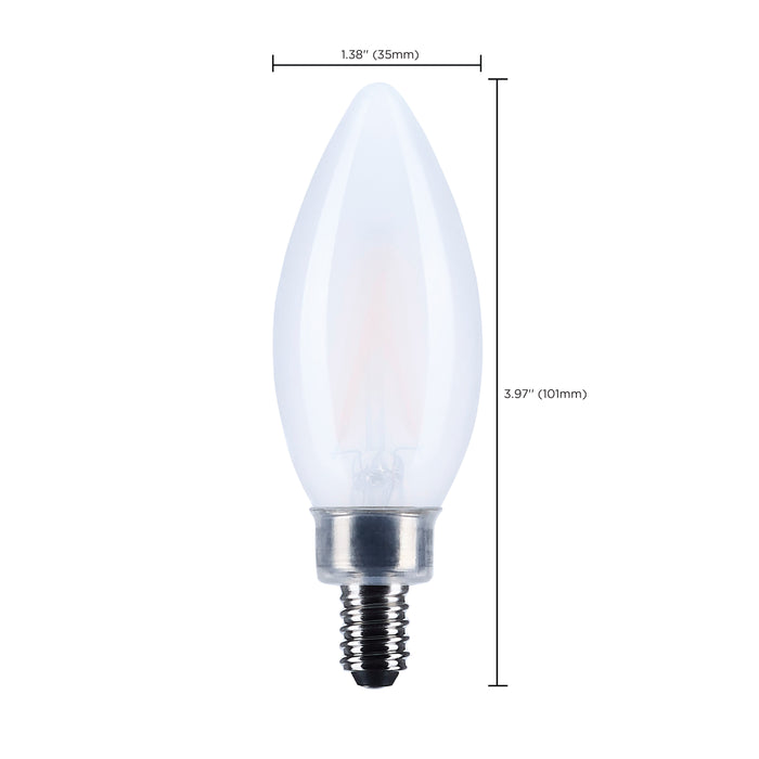 SATCO/NUVO 3W B11 LED Candelabra E12 Base Frost Finish 3000K 120V (S12491)