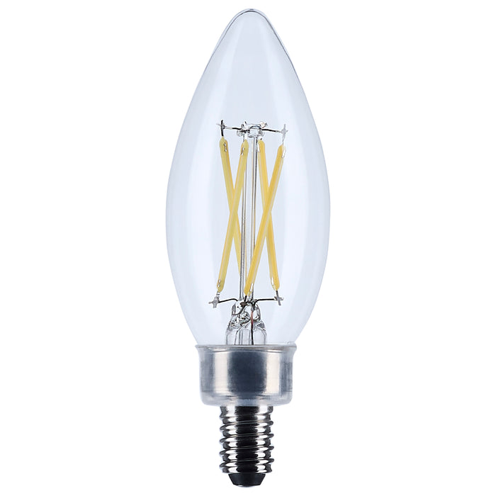 SATCO/NUVO 4W B11 LED Candelabra E12 Base Clear 3000K 120V 10-Pack (S12492)