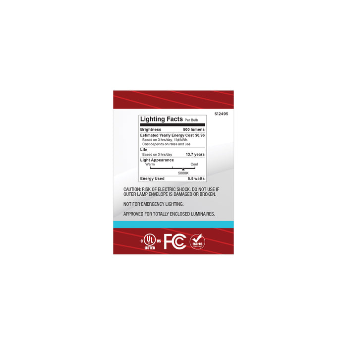 SATCO/NUVO 5.5W B11 LED Candelabra E12 Base Clear 5000K 120V 10-Pack (S12495)