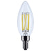 SATCO/NUVO 8W B11 LED Candelabra E12 Base Candle-Tip Clear 3500K 120V (S12496)