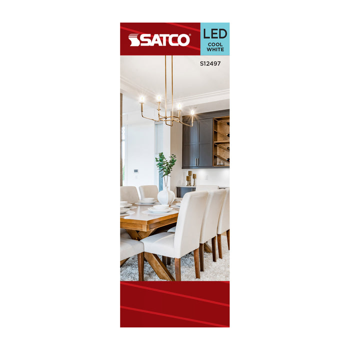 SATCO/NUVO 8W B11 LED Candelabra E12 Base Candle-Tip Frost Finish 4000K 120V (S12497)