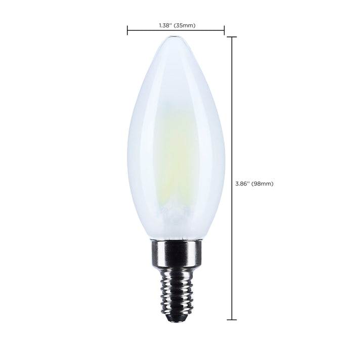 SATCO/NUVO 8W B11 LED Candelabra E12 Base Candle-Tip Frost Finish 4000K 120V (S12497)