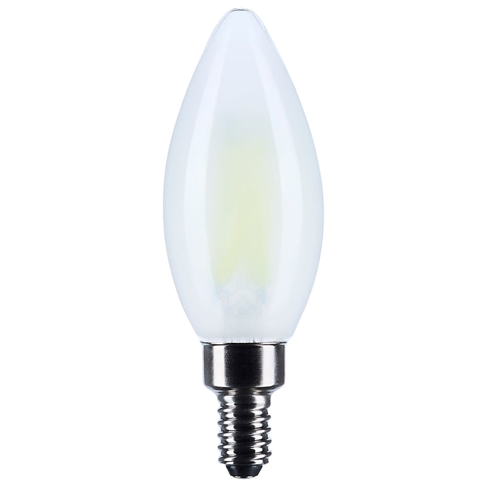 SATCO/NUVO 8W B11 LED Candelabra E12 Base Candle-Tip Frost Finish 4000K 120V (S12497)