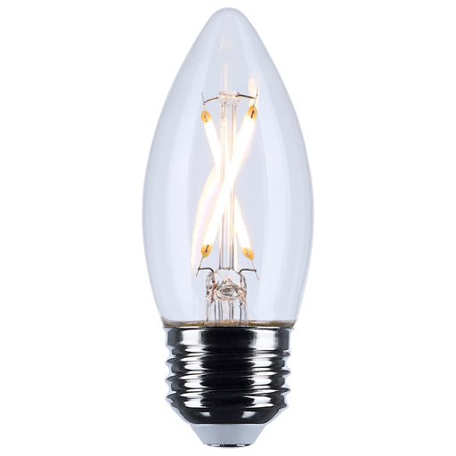 SATCO/NUVO 3W B11 LED Medium E26 Base Clear 3000K 120V (S12499)