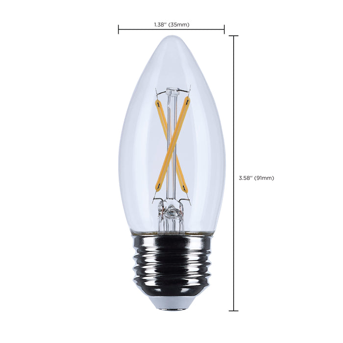 SATCO/NUVO 3W B11 LED Medium E26 Base Clear 3000K 120V (S12499)