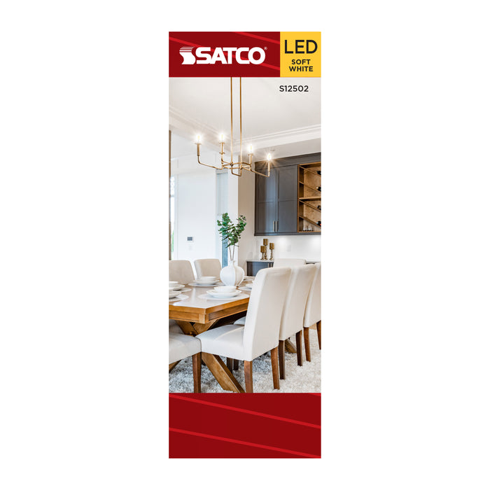 SATCO/NUVO 5.5W B11 LED Medium E26 Base Clear 3000K 120V (S12502)