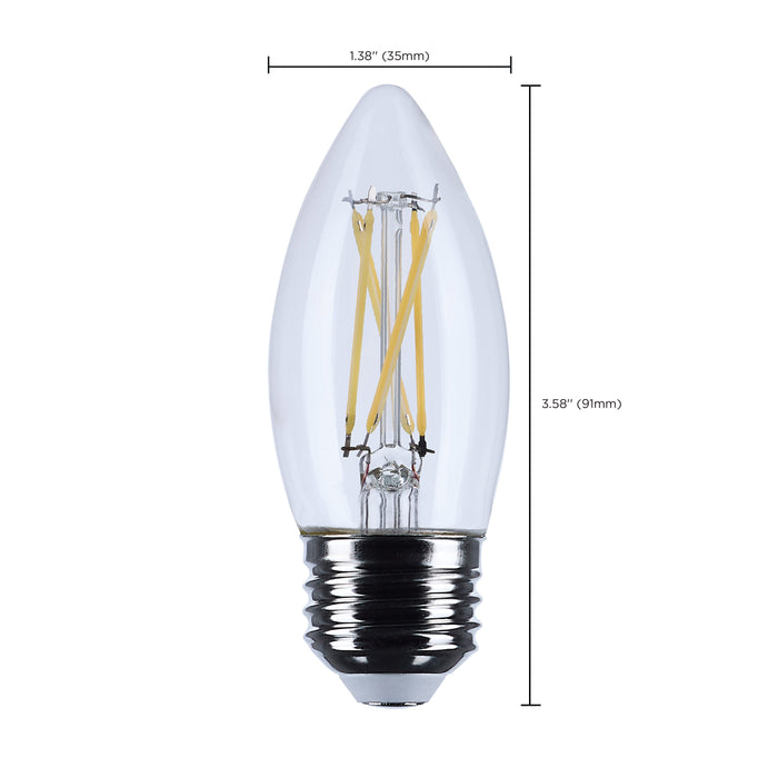SATCO/NUVO 5.5W B11 LED Medium E26 Base Clear 3000K 120V (S12502)