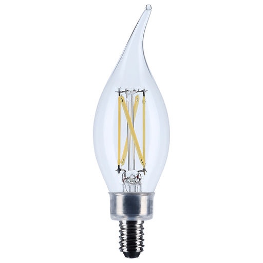 SATCO/NUVO 4W CA10 LED Candelabra E12 Base Clear 3500K 120V (S12506)