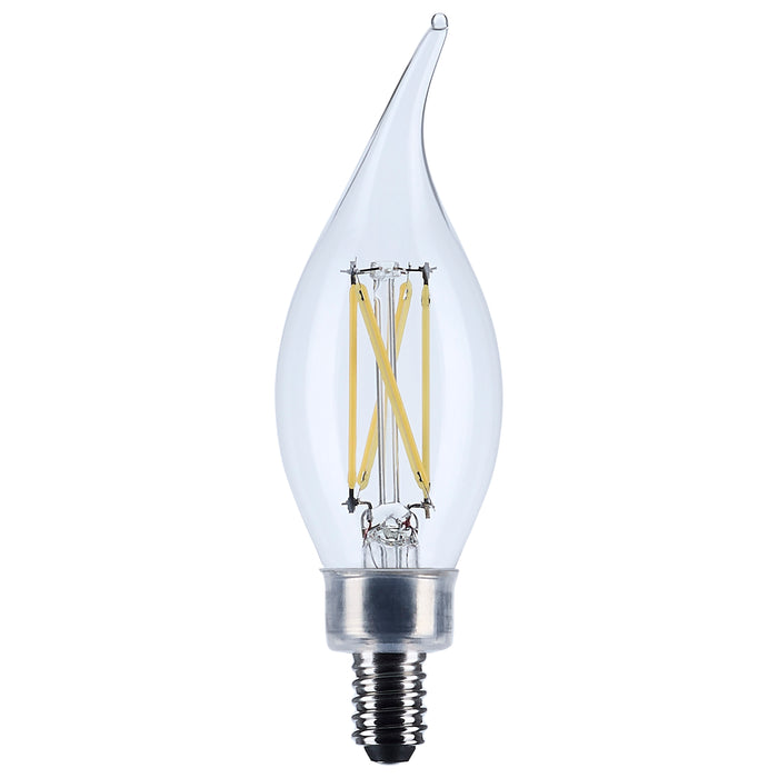 SATCO/NUVO 4W CA10 LED Candelabra E12 Base Clear 3500K 120V (S12506)
