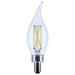 SATCO/NUVO 4W CA10 LED Candelabra E12 Base Clear 3500K 120V (S12506)
