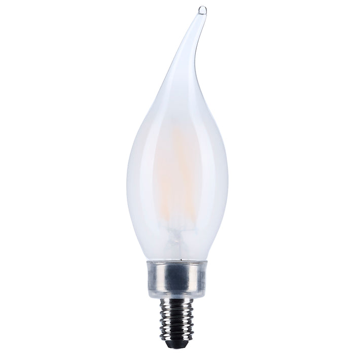 SATCO/NUVO 4W CA10 LED Candelabra E12 Base Frost Finish 3500K 120V (S12507)