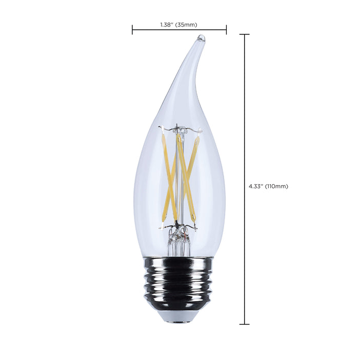 SATCO/NUVO 5.5W CA10 LED Medium E26 Base Clear 3000K 120V (S12512)