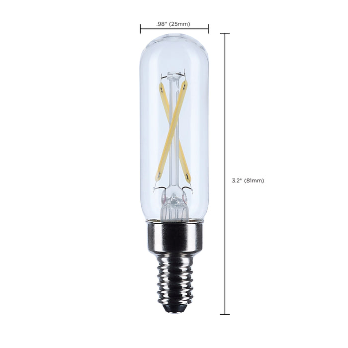 SATCO/NUVO 2.8W T6 LED Candelabra E12 Base Clear 5000K 120V (S12519)