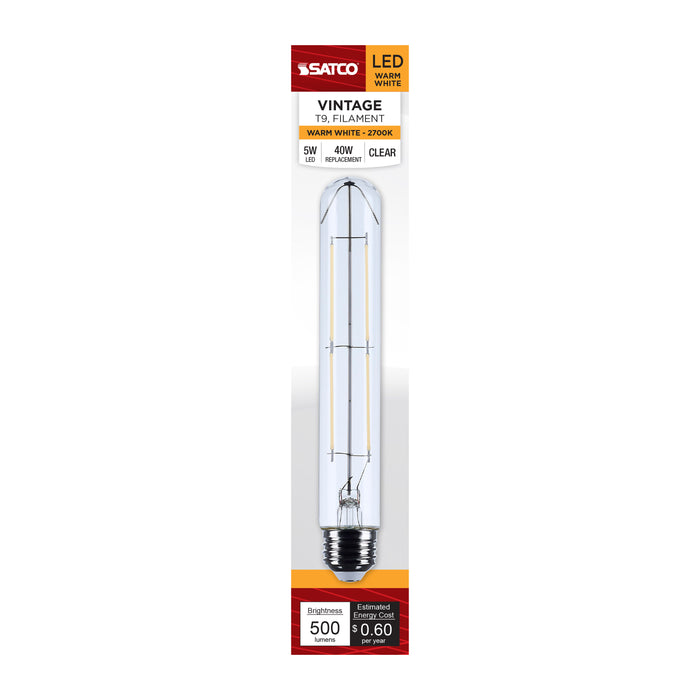 SATCO/NUVO 5W T9 LED Medium E26 Base Clear 2700K 120V (S12528)