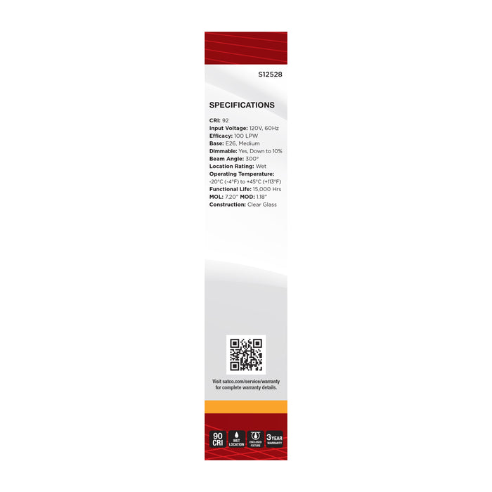 SATCO/NUVO 5W T9 LED Medium E26 Base Clear 2700K 120V (S12528)