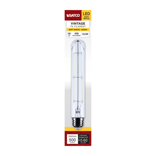 SATCO/NUVO 5W T9 LED Medium E26 Base Clear 3000K 120V (S12529)