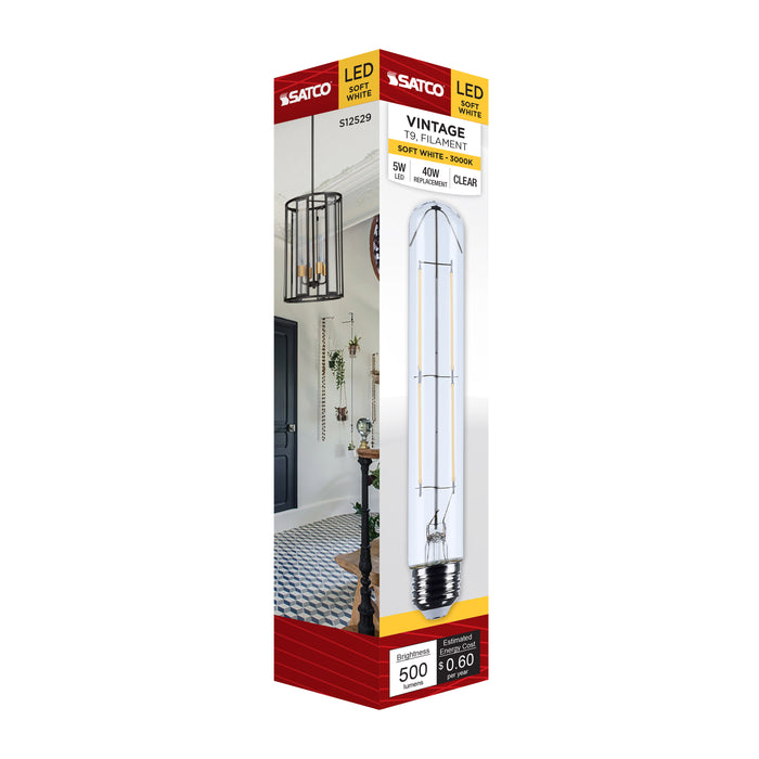 SATCO/NUVO 5W T9 LED Medium E26 Base Clear 3000K 120V (S12529)