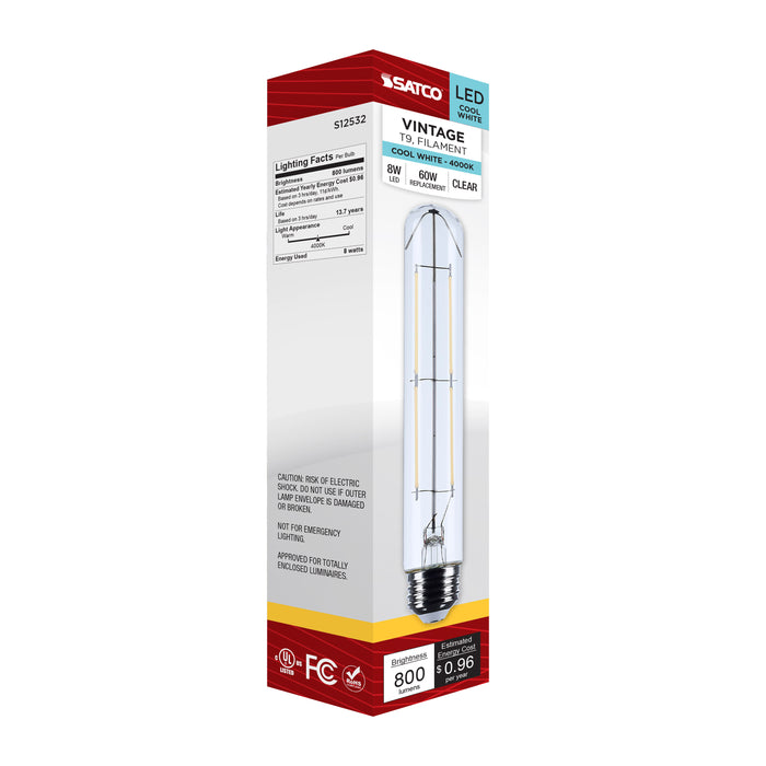 SATCO/NUVO 8W T9 LED Medium E26 Base Clear 4000K 120V (S12532)