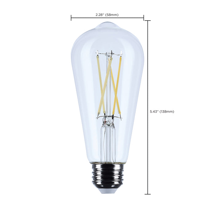 SATCO/NUVO 8W ST19 LED Medium E26 Base Clear 5000K 120V (S12536)