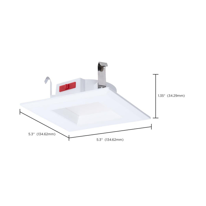 SATCO/NUVO 6W LED Downlight Retrofit 4 Inch CCT Selectable 2700K/3000K/3500K/4000K/5000K Square 90 CRI 120V White (S12601)