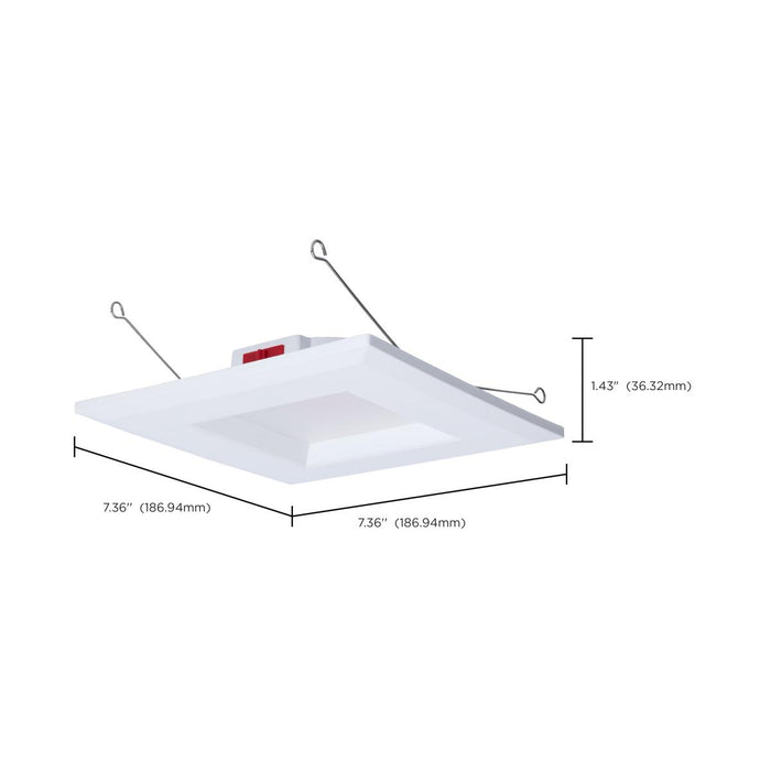 SATCO/NUVO 8W LED Downlight Retrofit 5-6 Inch CCT Selectable 2700K/3000K/3500K/4000K/5000K Square 90 CRI 120V White (S12603)