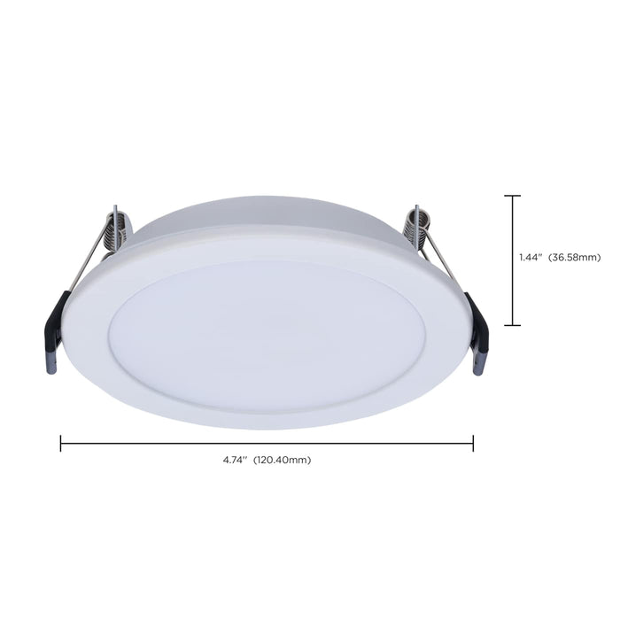 SATCO/NUVO-S12910 9W LED Downlight Slimfit 4 Inch Round Touch-Select 2700K/3000K/3500K/4000K/5000K 750Lm White Flat Trim Line Voltage Dimmable 120V (S12910)