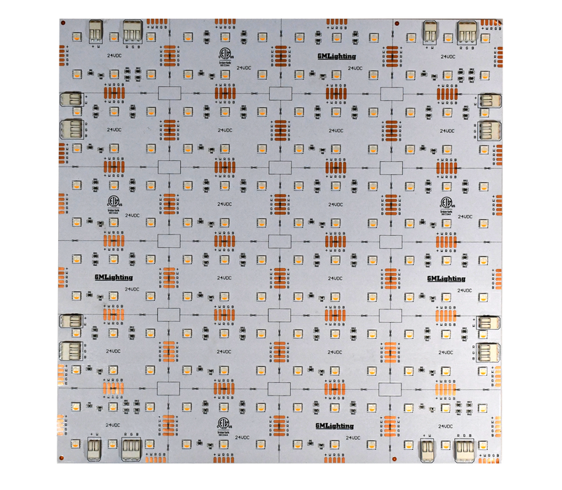 GM Lighting 24VDC Lamina RGBW Configurable Laminated Sheet 12X12 Inch Squares 11.5W Per Square Foot (S12x12-RGBW)