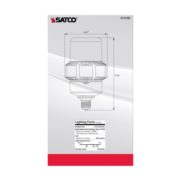SATCO/NUVO 65W A-Plus 37 LED CCT/Wattage Selectable Medium Base Colorquick Technology Powerquick Technology (S13166)