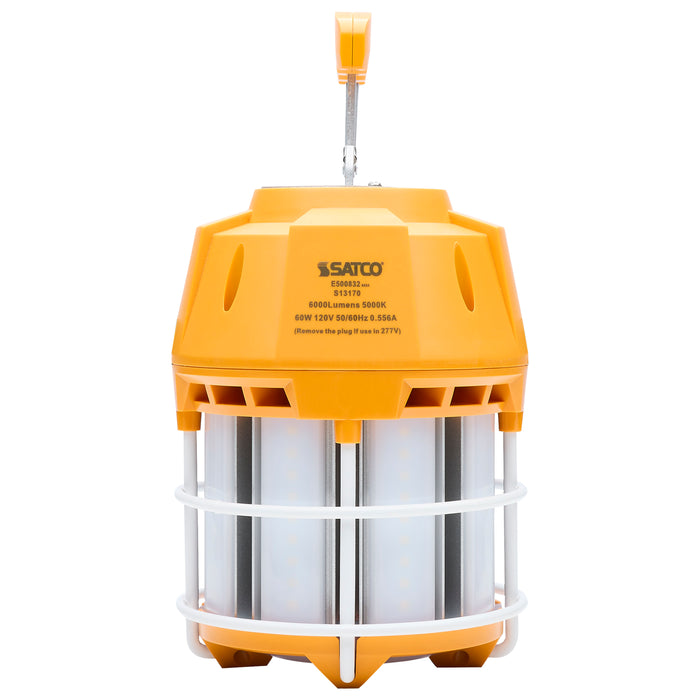 SATCO/NUVO 60W LED Hi-Pro Temporary Work Light 5000K 6000Lm 80 CRI 360 Degree Beam Angle 120-277V Orange (S13170)
