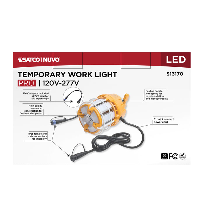 SATCO/NUVO 60W LED Hi-Pro Temporary Work Light 5000K 6000Lm 80 CRI 360 Degree Beam Angle 120-277V Orange (S13170)
