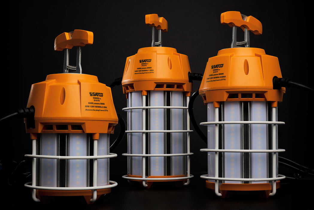 SATCO/NUVO 100W LED Hi-Pro Temporary Work Light 5000K 10000Lm 80 CRI 360 Degree Beam Angle 120-277V Orange (S13171)