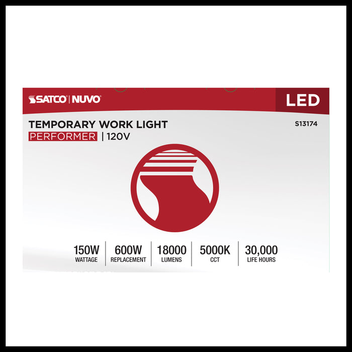 SATCO/NUVO 150W LED Temporary Work Light 5000K 18000Lm 120V Non-Dimmable Orange (S13174)