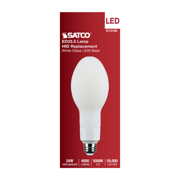 SATCO/NUVO 24W LED HID Replacement ED23.5 5000K Medium E26 Base White 120-277V (S13185)