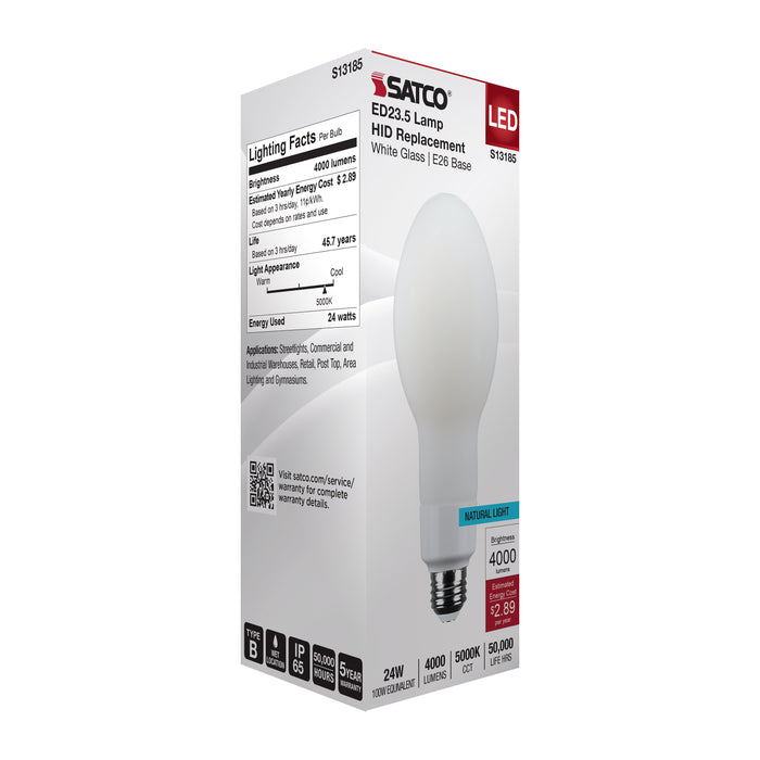 SATCO/NUVO 24W LED HID Replacement ED23.5 5000K Medium E26 Base White 120-277V (S13185)