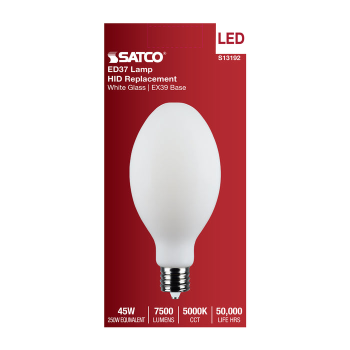 SATCO/NUVO 45W LED HID Replacement ED37 5000K Extended Mogul Base White 120-277V (S13192)