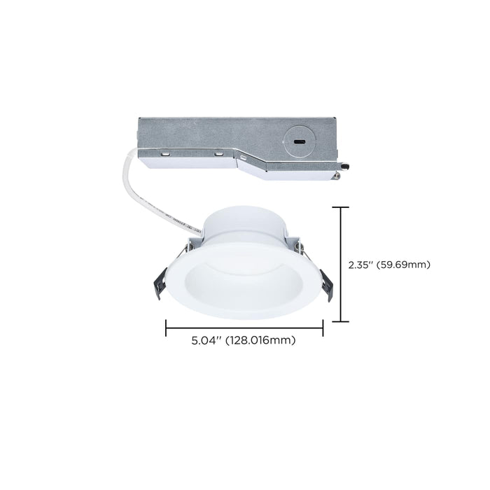 SATCO/NUVO 4 Inch Round LED Commercial Downlight Selectable 12W/9W/6W 1100Lm/900Lm/650Lm 2700K/3000K/3500K/4000K/5000K 120-347V 90 CRI White (S13510)