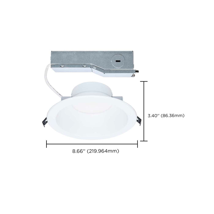 SATCO/NUVO 8 Inch Round LED Commercial Downlight Selectable 30W/22W/16W 2500Lm/2000Lm/1500Lm 2700K/3000K/3500K/4000K/5000K 120-347V 90 CRI White (S13512)