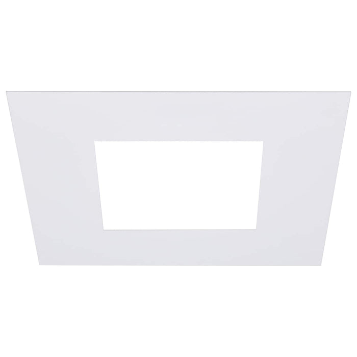 SATCO/NUVO 4 Inch Flat Goof Ring For Commercial Downlights Square White Compatible with S21608/S21612 (S13550)