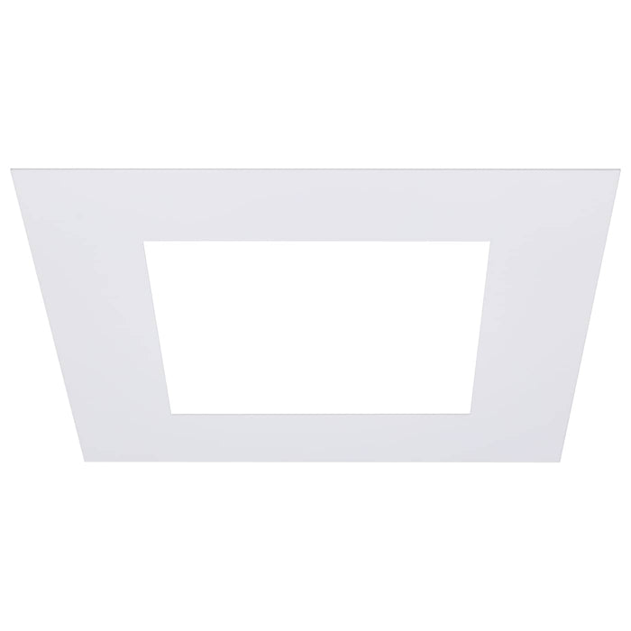 SATCO/NUVO 6 Inch Flat Goof Ring For Commercial Downlights Square White Compatible with S21609/S21613 (S13551)