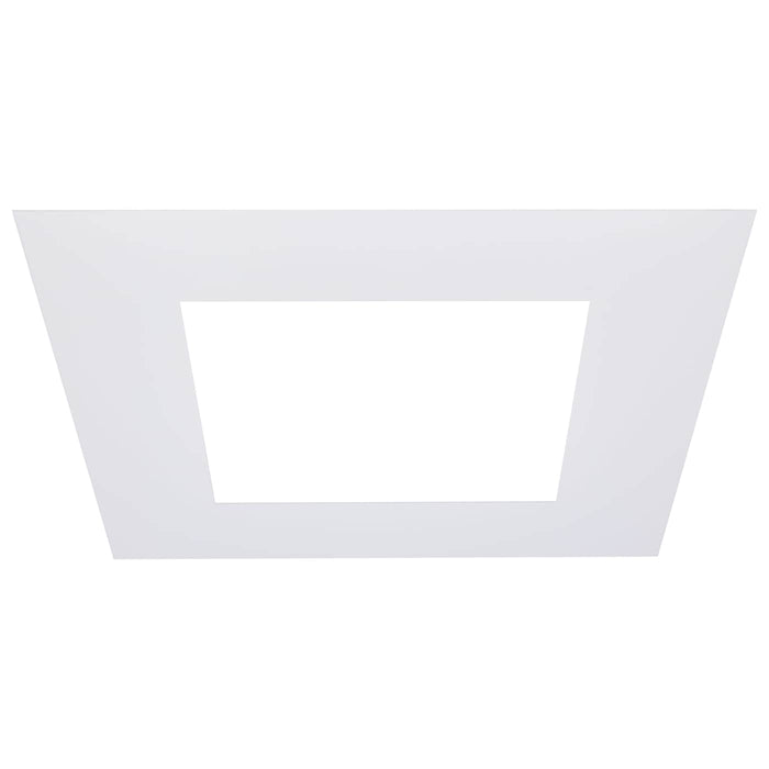 SATCO/NUVO 8 Inch Flat Goof Ring For Commercial Downlights Square White Compatible with S21610/S21614 (S13552)