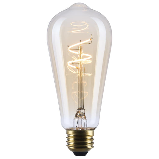 SATCO/NUVO 3.5W LED ST19 Medium E26 Base 2000K 300Lm Clear Glass Amber Coil Filament Dimmable 90 CRI 120V (S14206)
