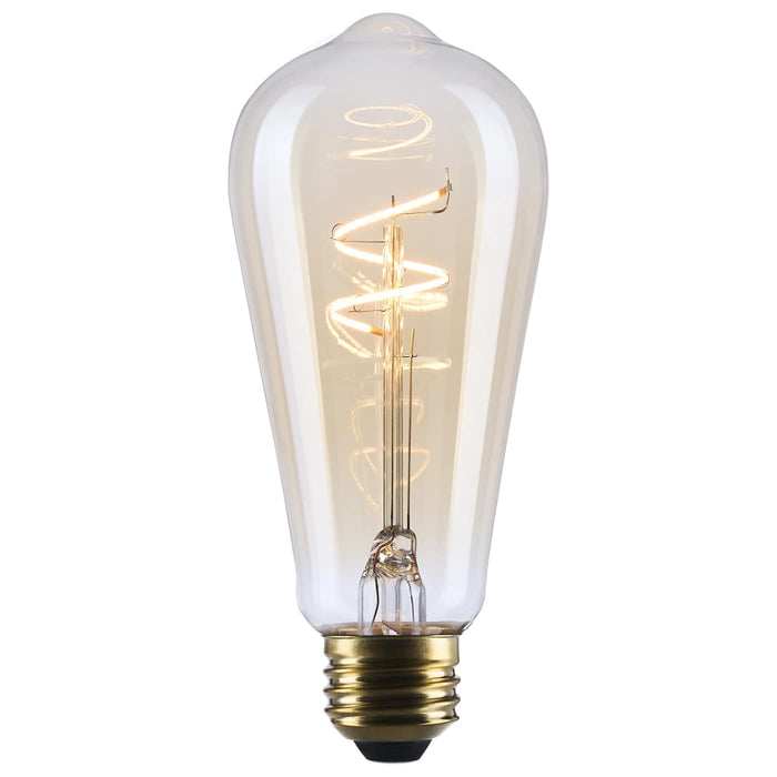 SATCO/NUVO 3.5W LED ST19 Medium E26 Base 2000K 300Lm Clear Glass Amber Coil Filament Dimmable 90 CRI 120V (S14206)