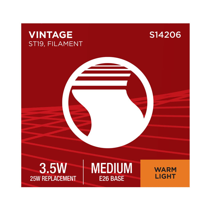 SATCO/NUVO 3.5W LED ST19 Medium E26 Base 2000K 300Lm Clear Glass Amber Coil Filament Dimmable 90 CRI 120V (S14206)