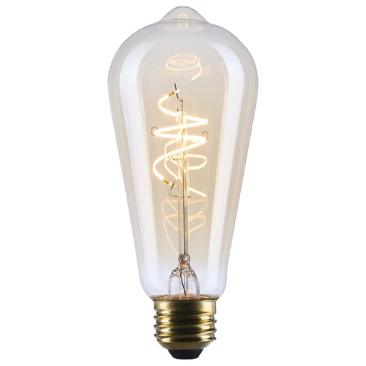 SATCO/NUVO 5.5W LED ST19 Medium E26 Base 2000K 500Lm Clear Glass Amber Coil Filament Dimmable 90 CRI 120V (S14207)