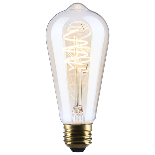 SATCO/NUVO 8W LED ST19 Medium E26 Base 2000K 800Lm Clear Glass Amber Coil Filament Dimmable 90 CRI 120V (S14208)
