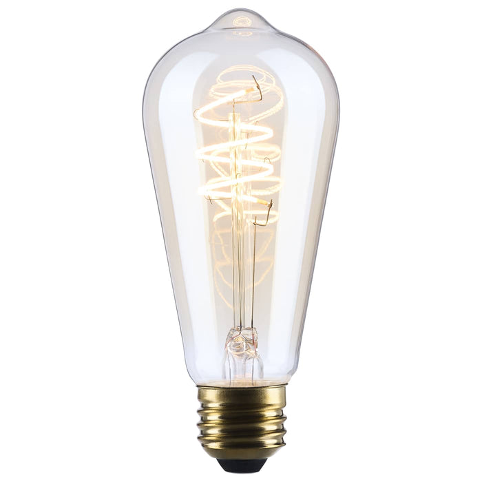 SATCO/NUVO 8W LED ST19 Medium E26 Base 2000K 800Lm Clear Glass Amber Coil Filament Dimmable 90 CRI 120V (S14208)